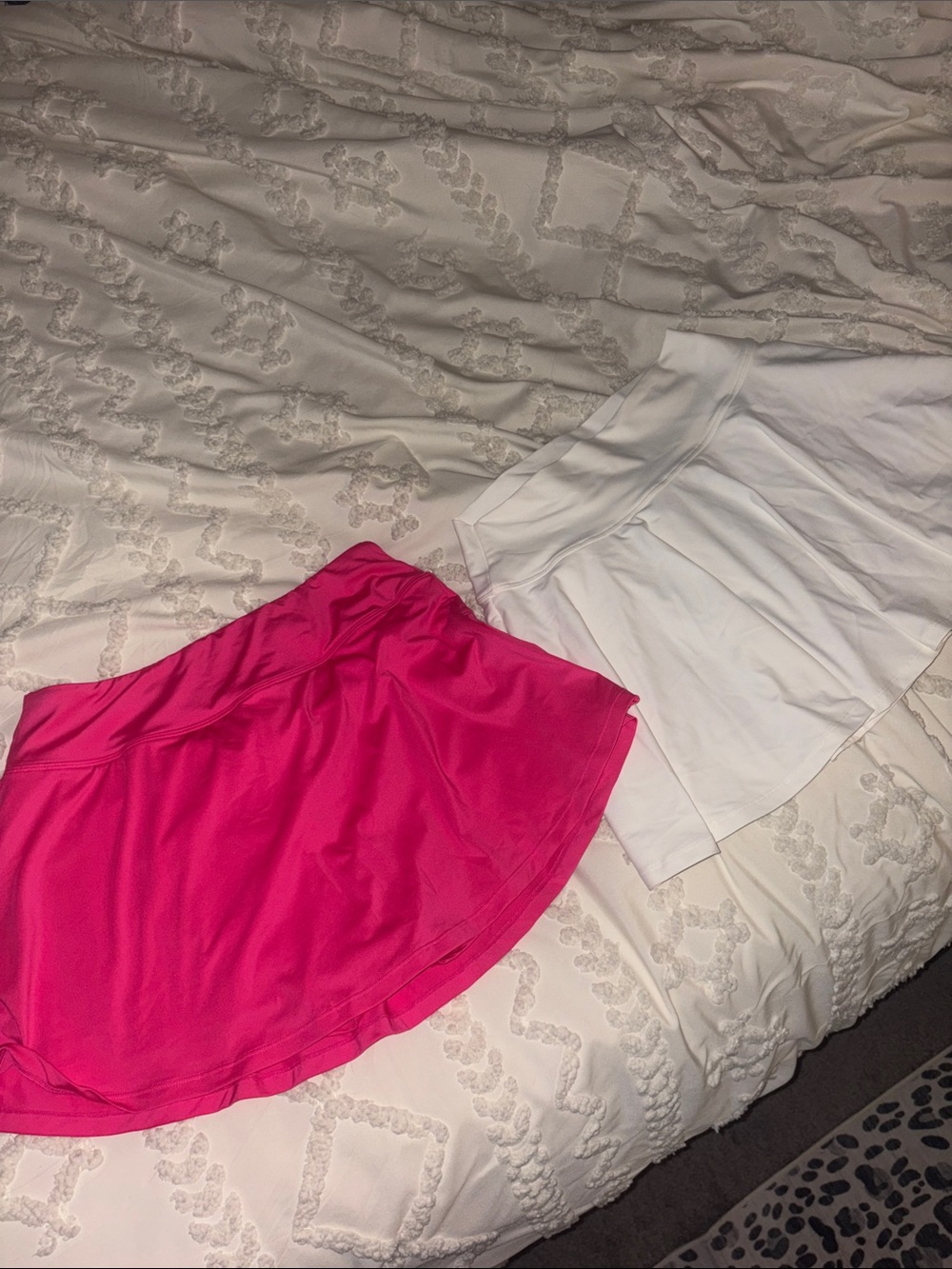 Women's Active Skirts Pinspark with Built-In Shorts - Hot Pink and White / NEW!